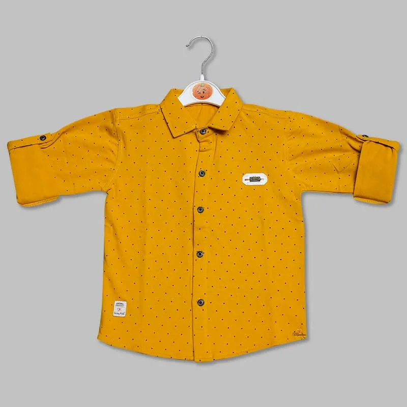 Yellow Dotted Shirt for Boys Floral Shirt Dress