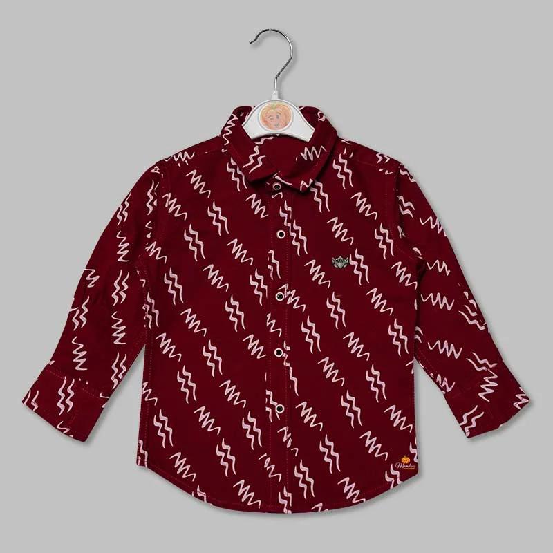 Printed Full Sleeves Shirts for Boys Relaxed Fit Shirt