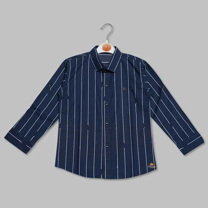 Blue Lining Shirt for Boys Polka Dot Shirt