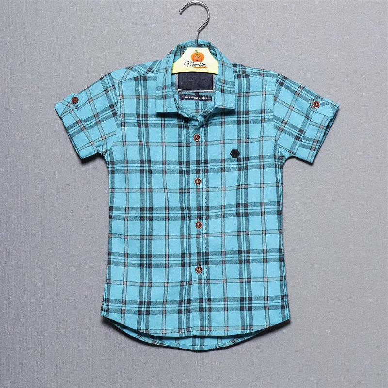 Blue Check Shirt for Boy Shirt Dress Casual