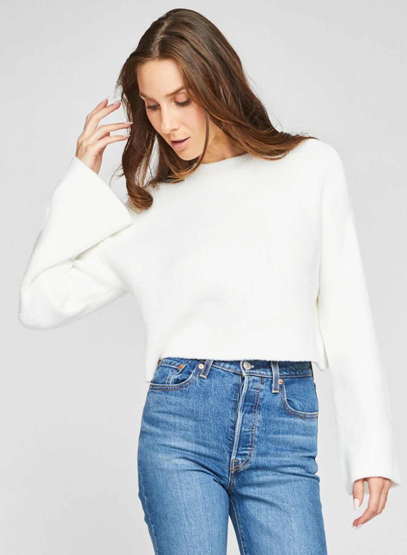 Cosette Sweater I White Turtleneck Knit Dress