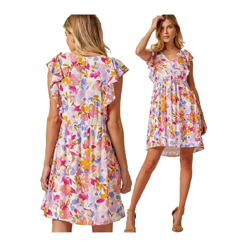 Savannah Jane Dress Floral Lavender Mix Wedding guest mini dresses