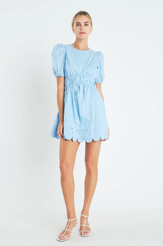 Scallop Detail Mini Dress Flowy mini dresses