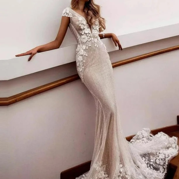 Sequin Sheer Delight Sparkling Wedding Dress