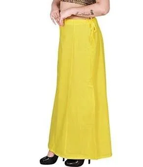 Alluring Yellow Women's Pure Cotton Readymade Petticoat For Saree Fall unclassified skirts