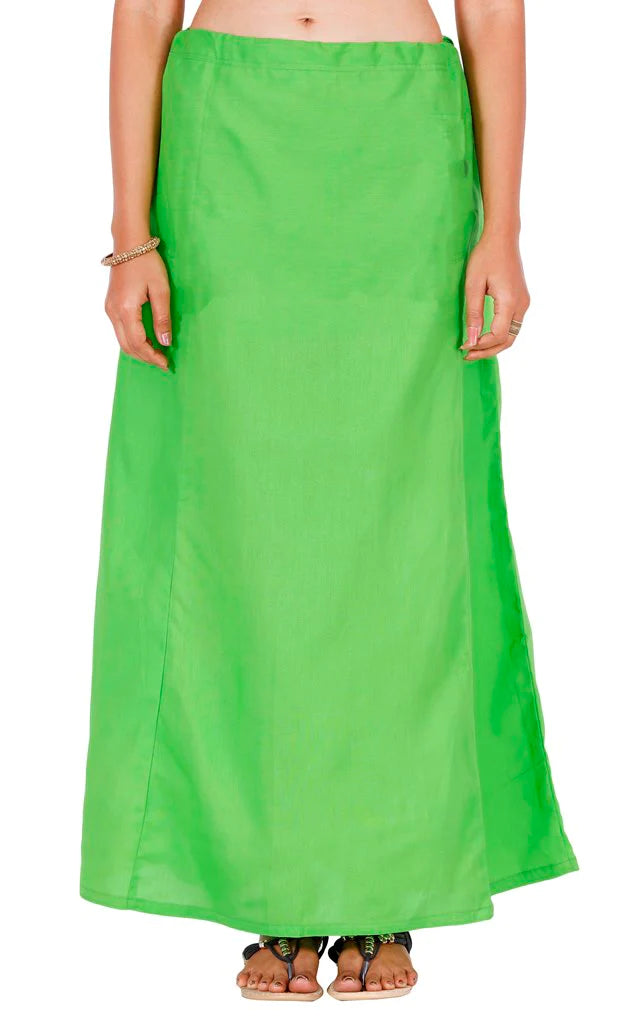 Attractive Green Color Women's Cotton Thread Work Readymade Petticoat For Saree Beach unclassified skirts