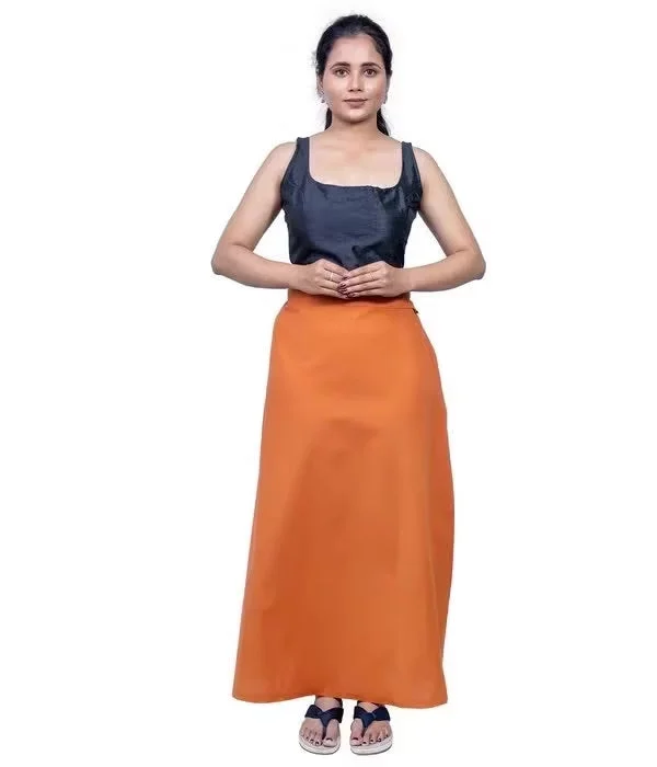 Attractive Orange Color Readymade Cotton Women's Petticoat For Saree Silk unclassified skirts