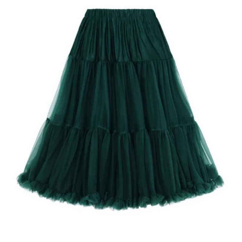 Banned Apparel: Petticoat Bottle Green- XL\ 2X Designer unclassified skirts