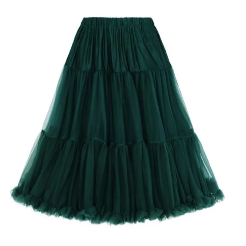 Banned Apparel: Petticoat Bottle Green- XS\S Satin unclassified skirts