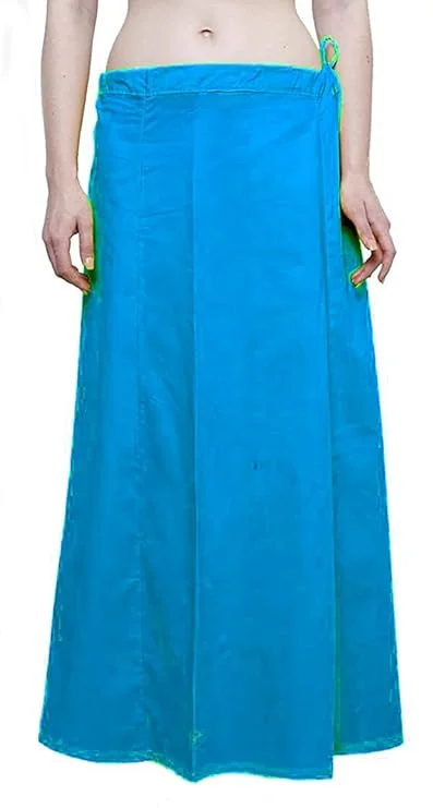 Beautiful Dodger Blue Women's Pure Cotton Readymade Petticoat For Saree Trendy new unclassified skirts