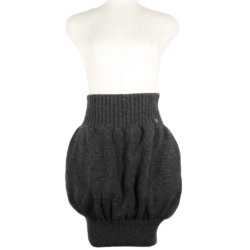 Chanel Cashmere Skirt Gray Pleated unclassified skirts