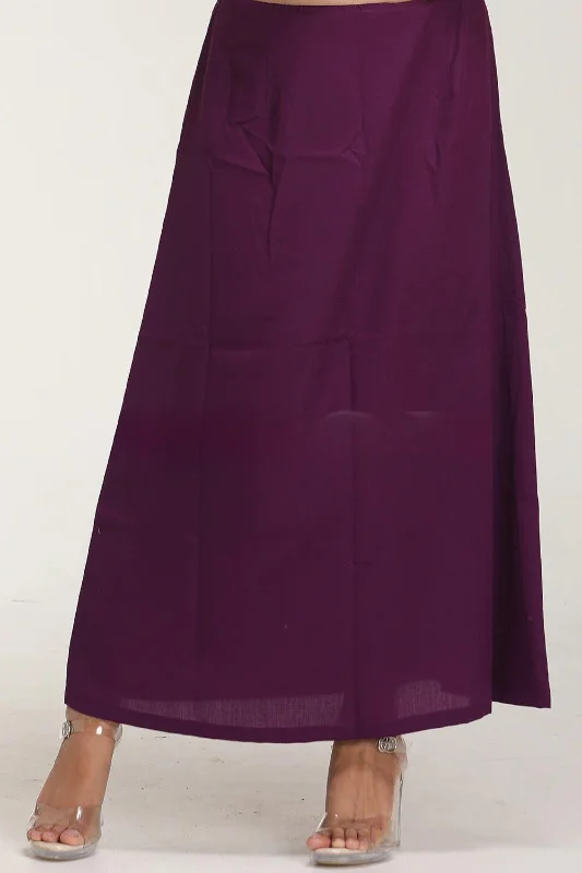 Charming Indigo Purple Women's Readymade Cotton Petticoat For Saree Casual chic unclassified skirts