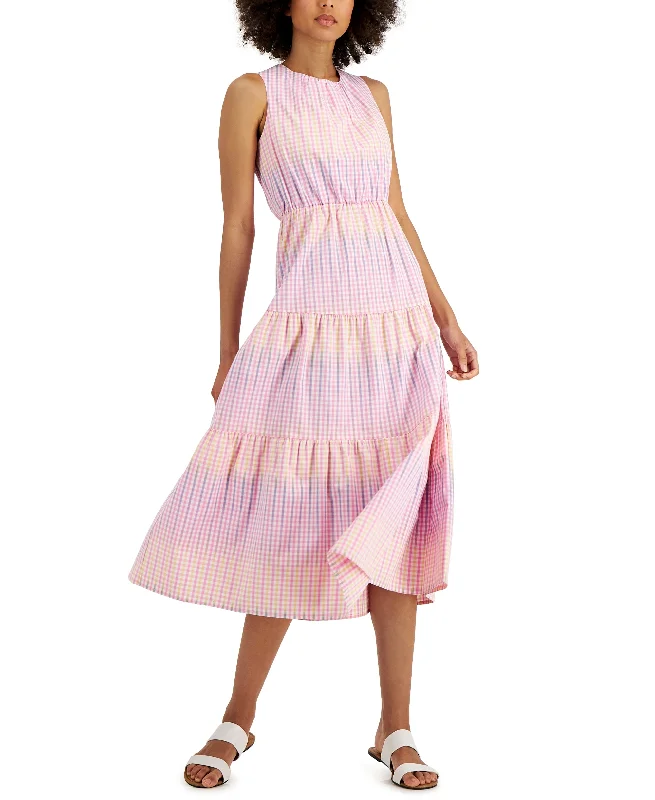 Charter Club Petite Gingham Print Midi Dress Fashion-forward midi dresses