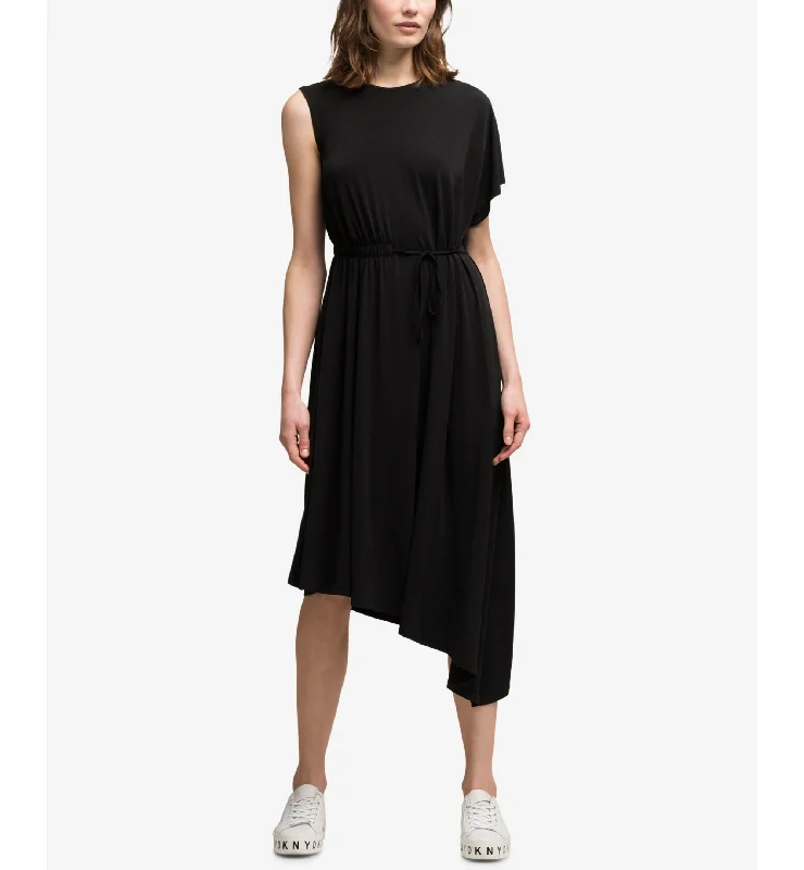 DKNY Asymmetrical Midi Dress Shein midi dresses