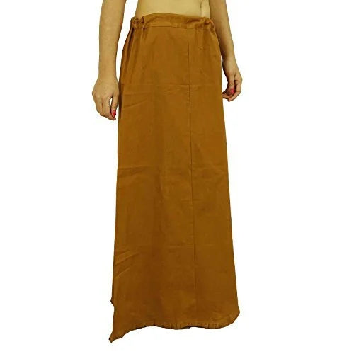 Elegant Brown Color Cotton Women's Readymade Petticoat For Saree Lounge unclassified skirts