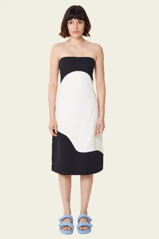 Find Me Now Carter Strapless Midi Dress Minimalist midi dresses