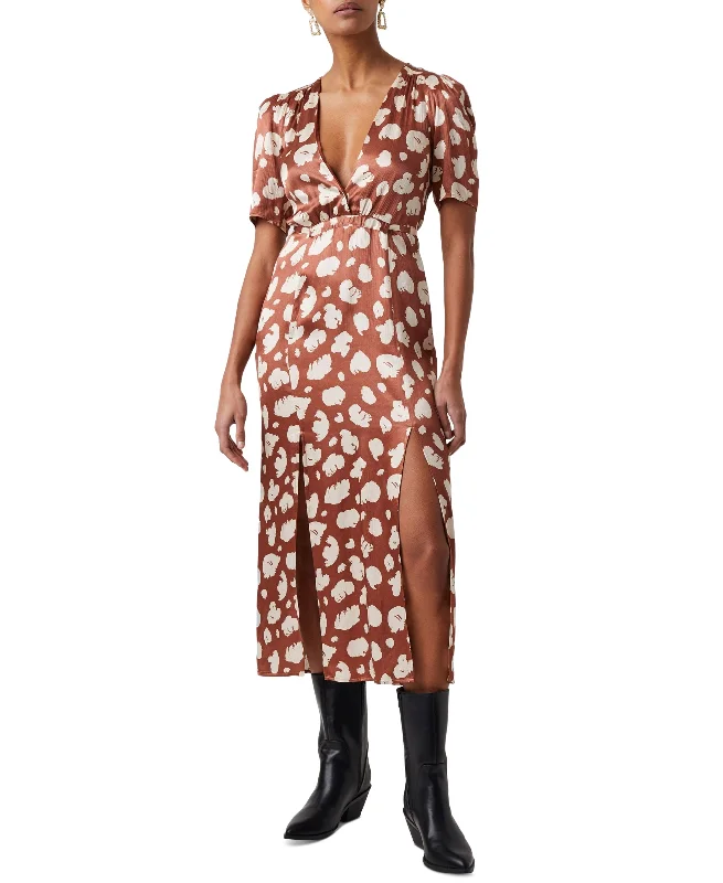 French Connection Aimee Abstract Print Midi Dress Chiffon midi dresses