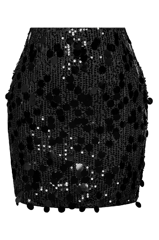 KK Women Sequined Party Skirt Elastic Waist Above Knee Bodycon Skirt Engagement unclassified skirts