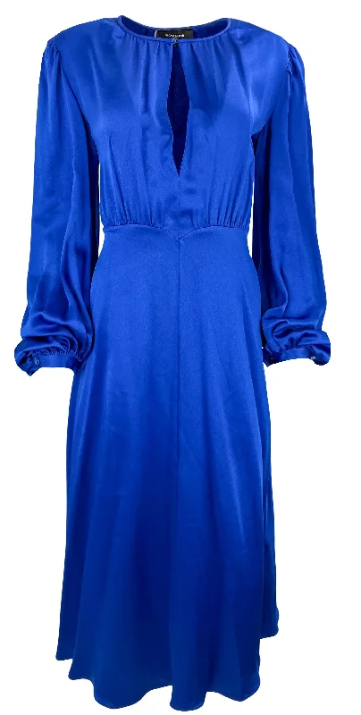 Rochas Midi Dress in Cobalt Blue Corset midi dresses