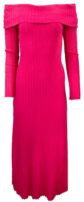 Simon Miller Espen Rib Midi Dress in Pink Luxury midi dresses