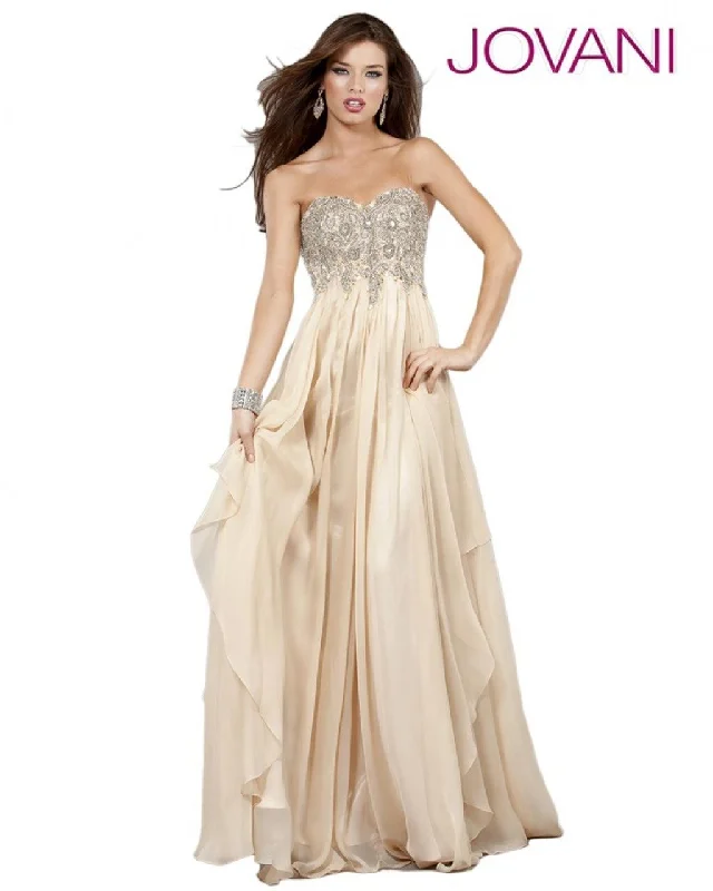 Jovani 1560 Prom Long Strapless Formal Dress Ruffled maxi dresses