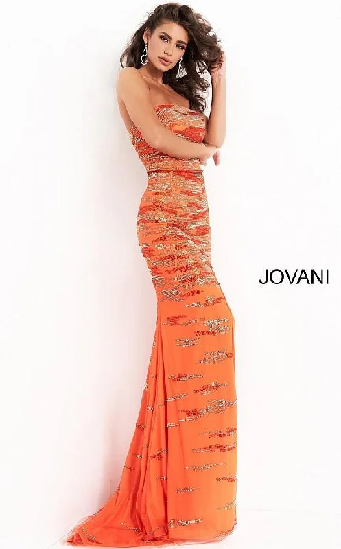 Jovani 00683 Prom Long Strapless High Slit Dress Best maxi dresses for plus size