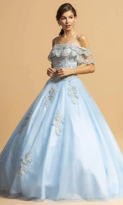 Aspeed Design - L2132 Appliqued Off Shoulder Ball Gown Elegant party dresses