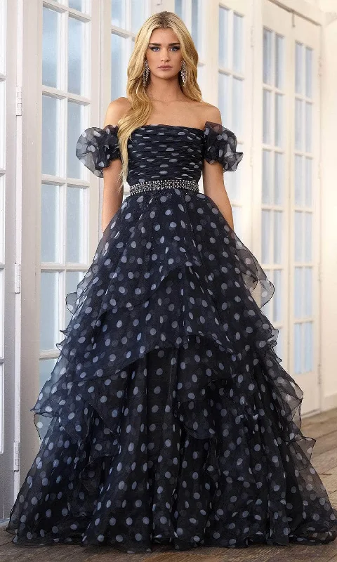 Ava Presley 39318 - Off Shoulder Polka Dot Prom Gown Outdoor party dresses