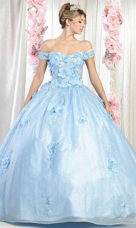 May Queen LK161 - Off Shoulder Floral Prom Ballgown Budget-friendly party dresses