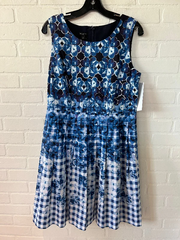 Blue & White Dress Work Talbots, Size L Breathable unclassified dresses