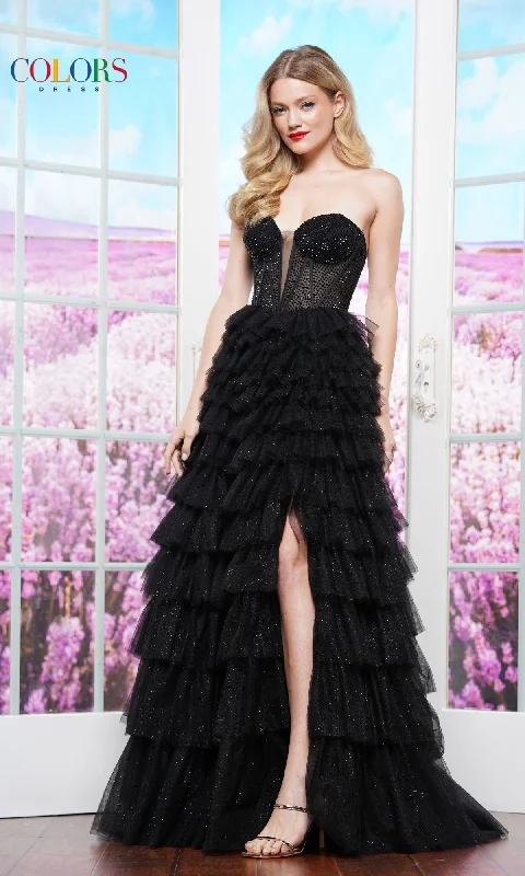 Tiered Ruffle Prom Ball Gown: Colors Dress 3492 Striped unclassified dresses