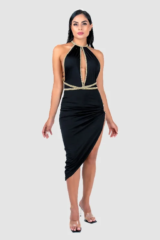 Miranda Black W Gold Dress Formal unclassified dresses