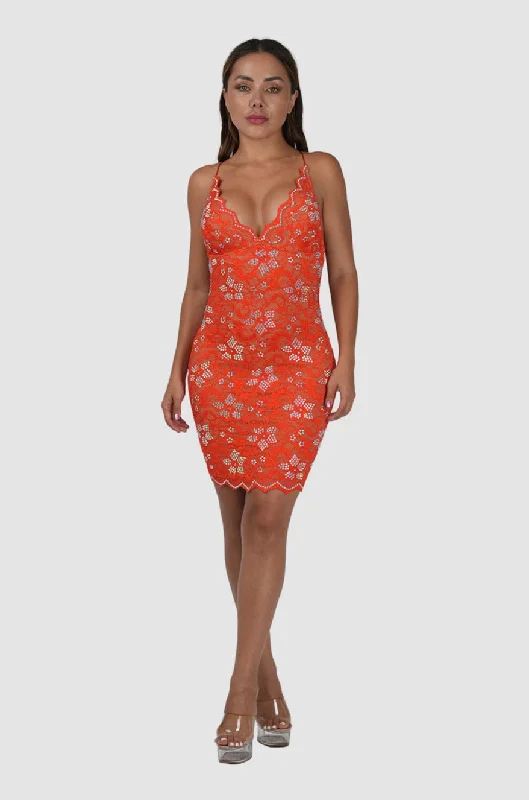 BIOP Naylet Full Crystal Orange Dress Dark color unclassified dresses