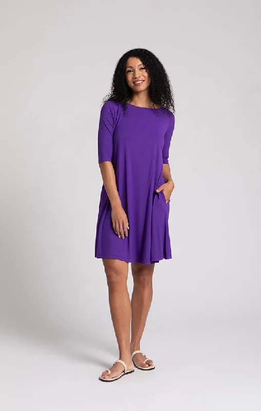 Bamboo Nu Trapeze Dress, Elbow Sleeves Casual chic unclassified dresses