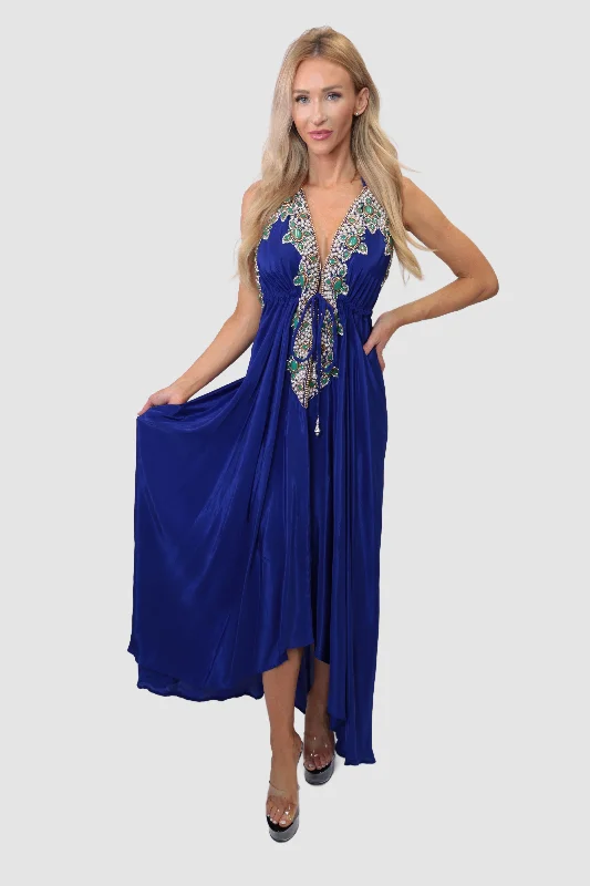 Capri Royal Blue/Green Dress Silk unclassified dresses