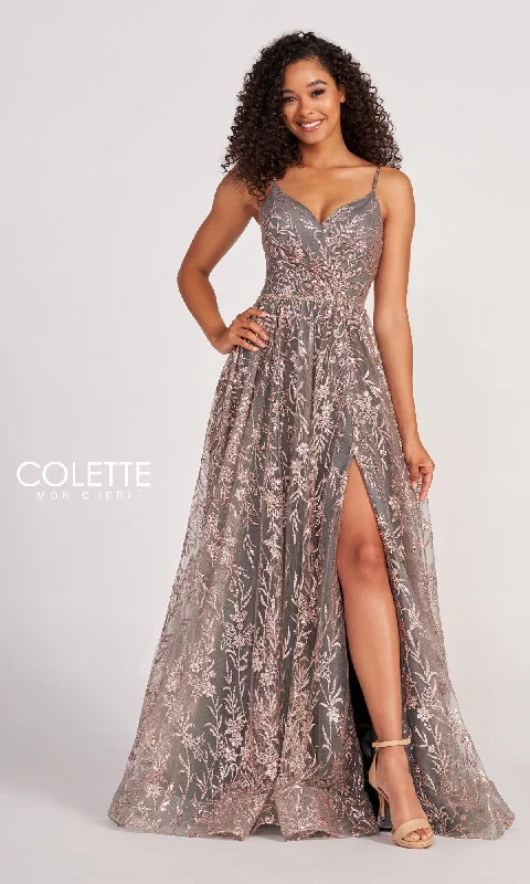 Colette CL2022 Strappy A-Line Glitter Prom Dress Plus size unclassified dresses