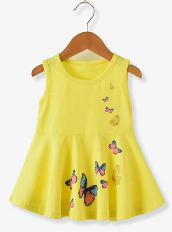 Cotton Clothes Baby Girl Butterfly Princess Dresses Smocked unclassified dresses