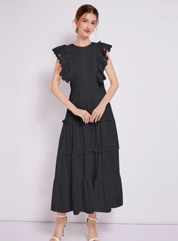 Heavy Stitching Round Neck Solid Color Dress Y2K unclassified dresses