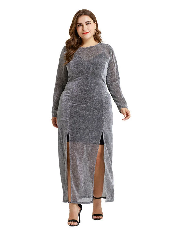 Knitted Bright Silk Sexy Perspective Dress Formal unclassified dresses