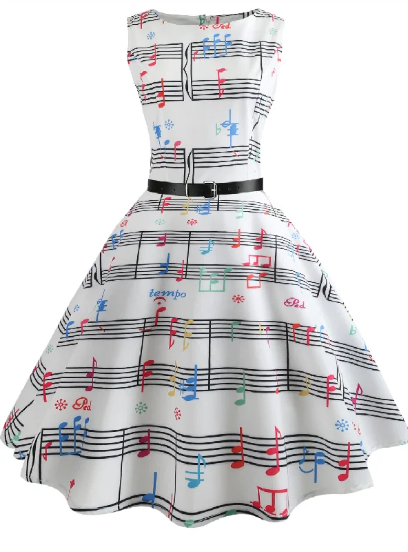 Musical Note Vintage Dress Pastel unclassified dresses