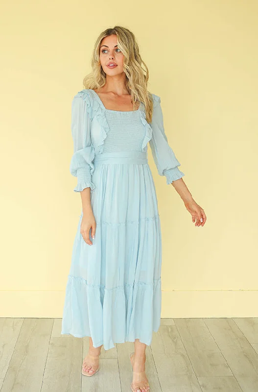 Nancy Powder Blue Dress - FINAL SALE - FINAL FEW Trendy new unclassified dresses