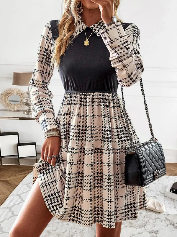 Plaid Casual Fake Two-piece Dress Holiday unclassified dresses