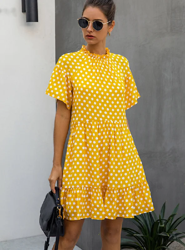 Polka-dot Women Summer Sundresses Embroidered unclassified dresses