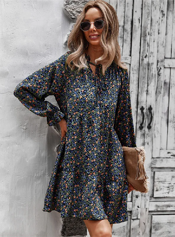 Printed Leisure Holiday Style Dress Women's floral dresses