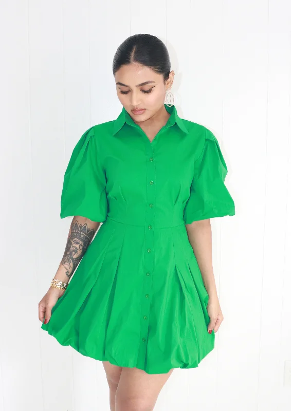 Remi Puff Sleeve Button Up Dress Sleeveless unclassified dresses