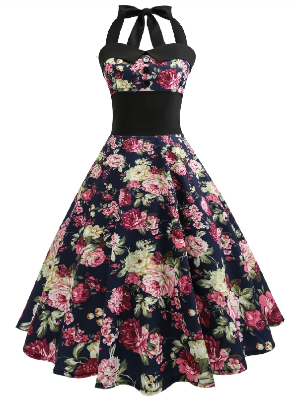 Retro Hepburn Style 50s Neck Dress Vintage unclassified dresses