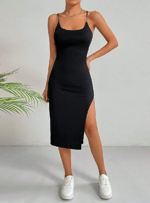 Sexy Backless Slit Slim Sling Dress Plus size unclassified dresses