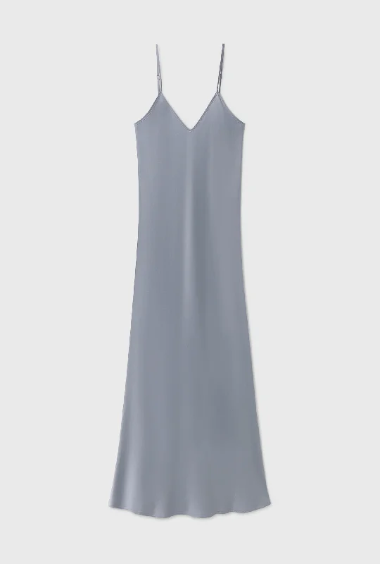 Silk Laundry 90s Slip Dress - Storm Metallic unclassified dresses