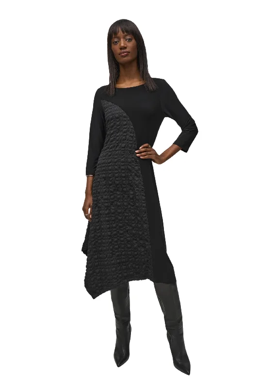 Silky Knit And Jacquard Handkerchief Dress Dark color unclassified dresses