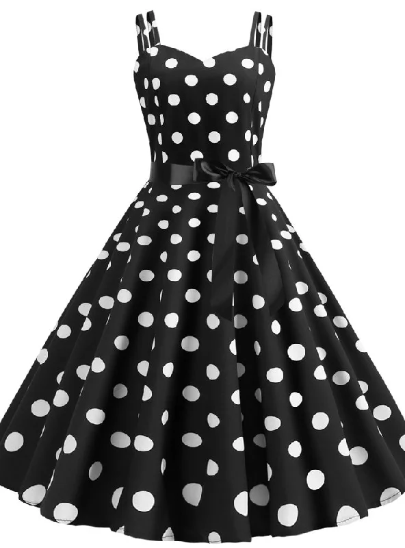 Strap 50S Retro Polka Dot Dress Ruffled unclassified dresses